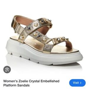 Stuart Whitman Zoelie Crystal Sandal (8.5)